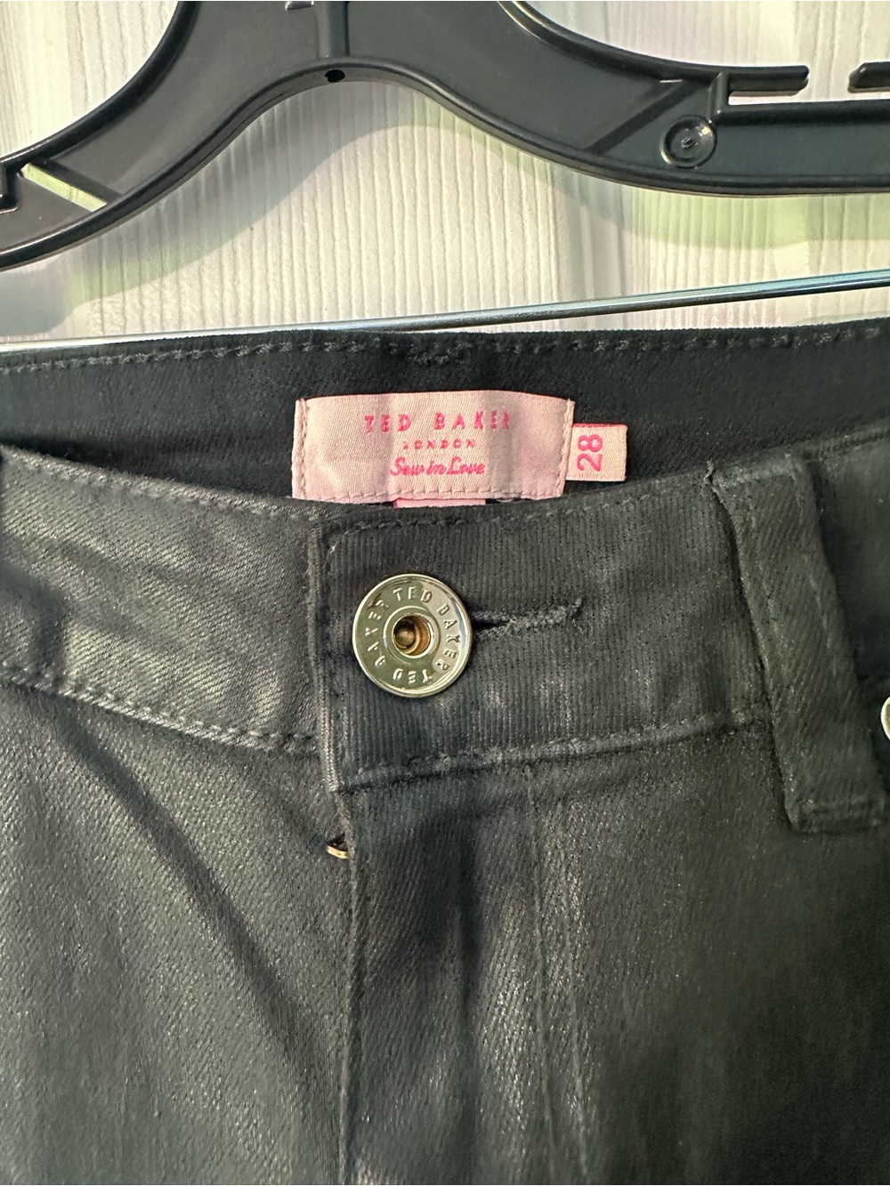 Ted Baker Black Skinny Women’s Jeans with Branded Button